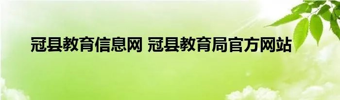 冠县教育信息网 冠县教育局官方网站