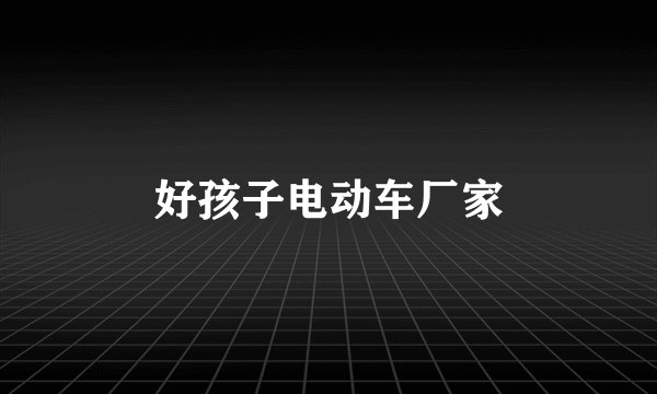 好孩子电动车厂家