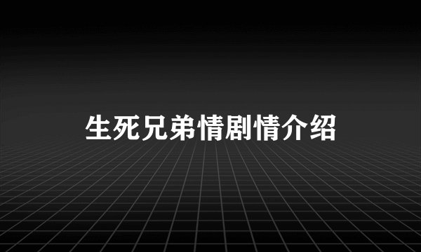 生死兄弟情剧情介绍