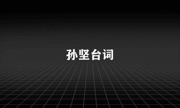 孙坚台词