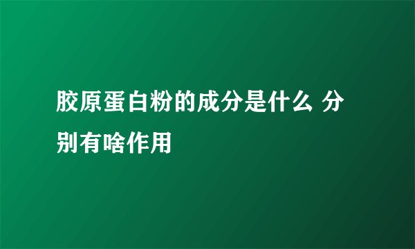 胶原蛋白粉的成分是什么 分别有啥作用