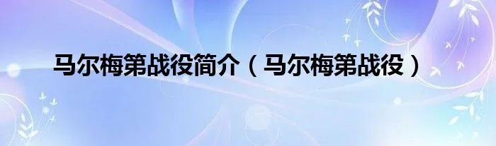 马尔梅第战役简介（马尔梅第战役）
