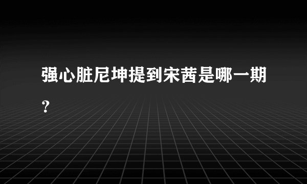 强心脏尼坤提到宋茜是哪一期？