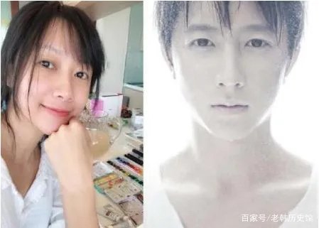 景甜和蔡徐坤长像酷似,明星跨性别撞脸都有谁呢?
