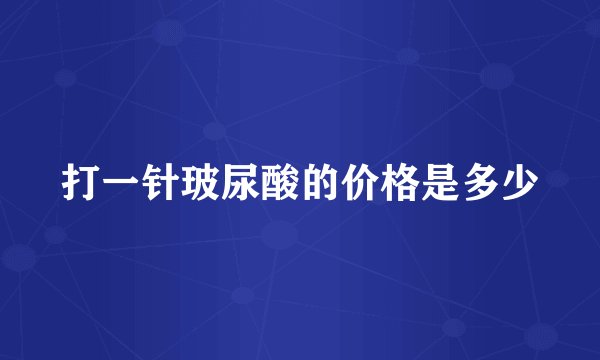 打一针玻尿酸的价格是多少