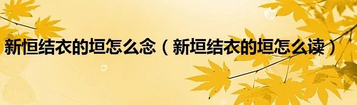 新恒结衣的垣怎么念（新垣结衣的垣怎么读）