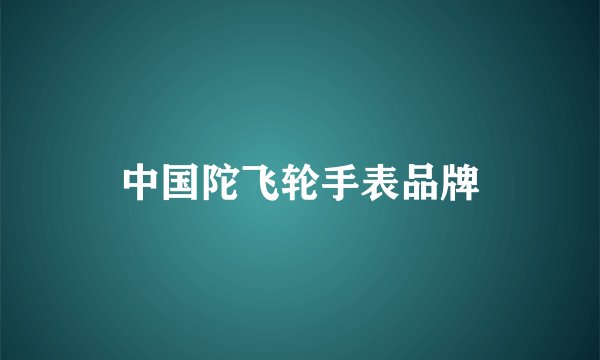 中国陀飞轮手表品牌