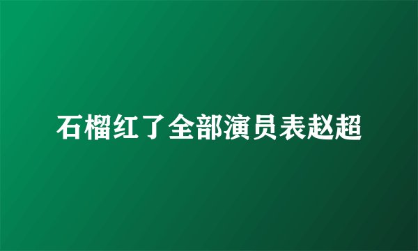 石榴红了全部演员表赵超