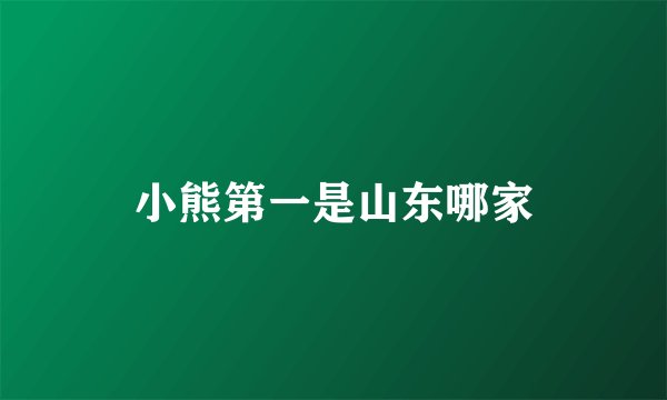 小熊第一是山东哪家