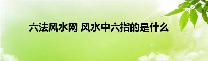 六法风水网 风水中六指的是什么