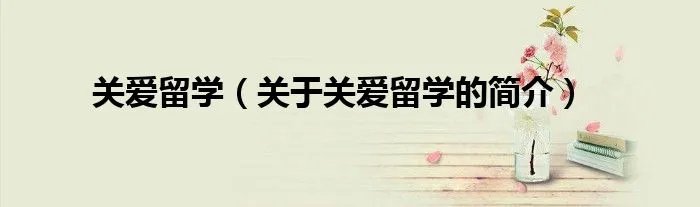 关爱留学（关于关爱留学的简介）