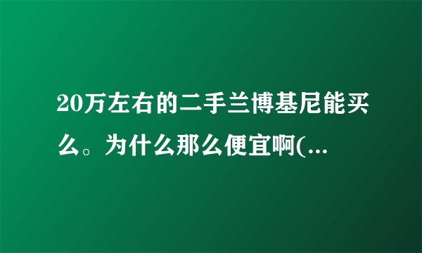 20万左右的二手兰博基尼能买么。为什么那么便宜啊(已知2万公里里程,无事故,全4s店保养)。