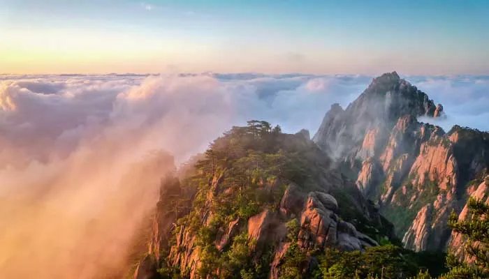 黄山奇石课后三幅图各写一段话