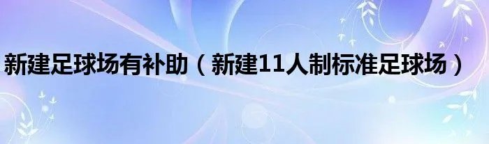 新建足球场有补助（新建11人制标准足球场）