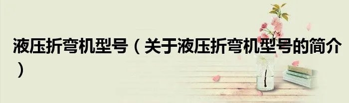 液压折弯机型号（关于液压折弯机型号的简介）