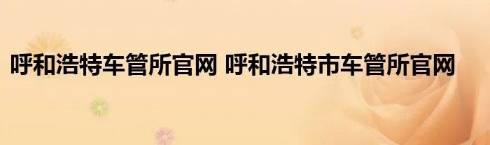 呼和浩特车管所官网 呼和浩特市车管所官网