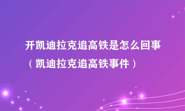 开凯迪拉克追高铁是怎么回事（凯迪拉克追高铁事件）