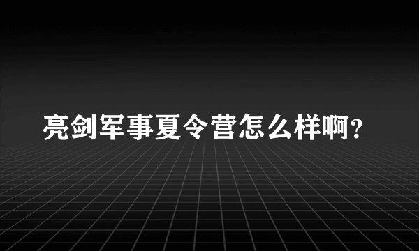亮剑军事夏令营怎么样啊?