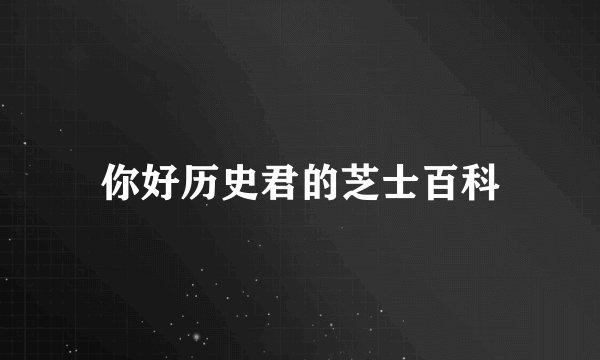 你好历史君的芝士百科