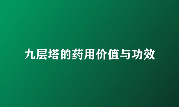 九层塔的药用价值与功效