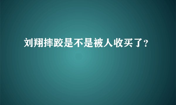 刘翔摔跤是不是被人收买了？