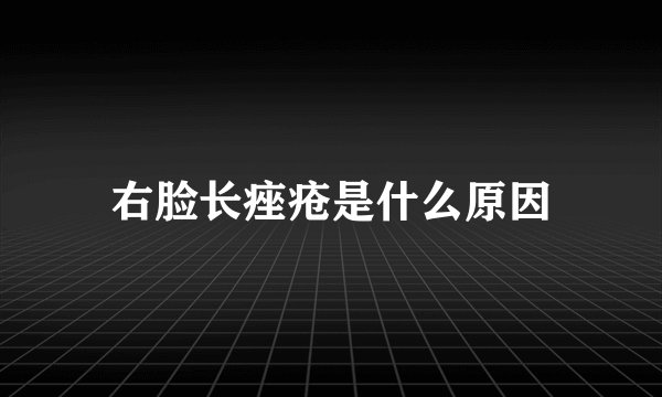 右脸长痤疮是什么原因