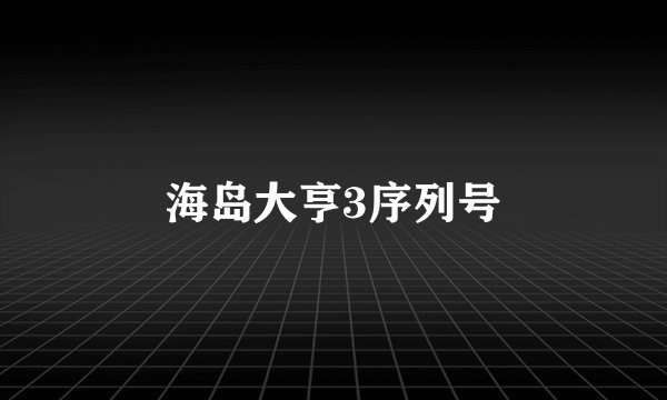 海岛大亨3序列号