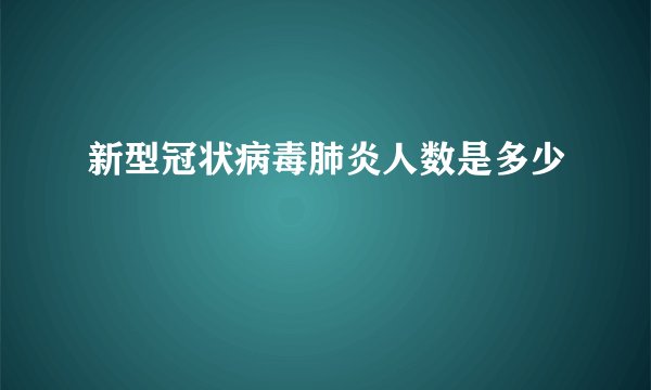 新型冠状病毒肺炎人数是多少