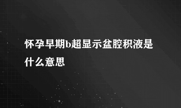 怀孕早期b超显示盆腔积液是什么意思
