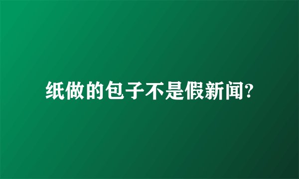 纸做的包子不是假新闻?