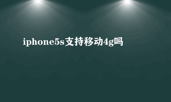 iphone5s支持移动4g吗