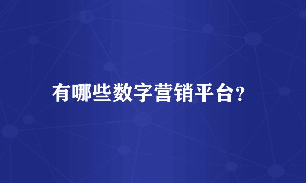 有哪些数字营销平台?