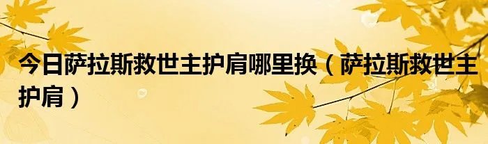 今日萨拉斯救世主护肩哪里换（萨拉斯救世主护肩）