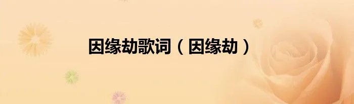 因缘劫歌词（因缘劫）