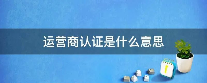 运营商认证是什么意思
