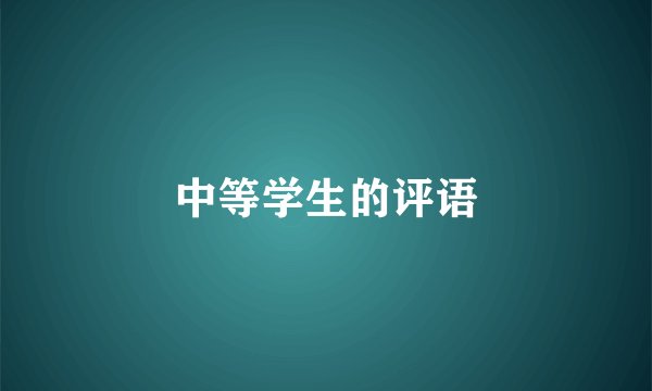 中等学生的评语