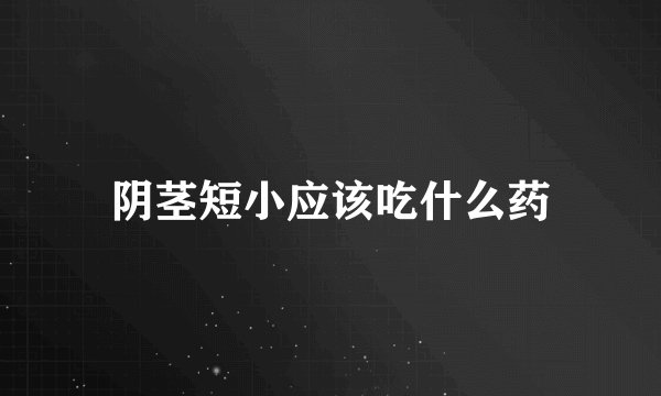阴茎短小应该吃什么药