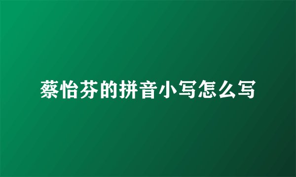 蔡怡芬的拼音小写怎么写