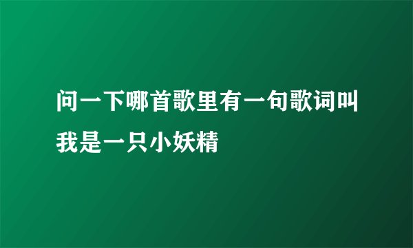 问一下哪首歌里有一句歌词叫我是一只小妖精
