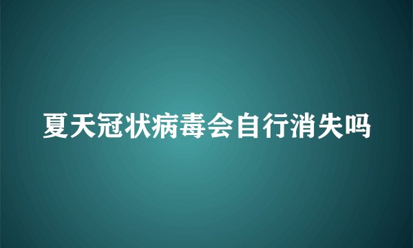 夏天冠状病毒会自行消失吗