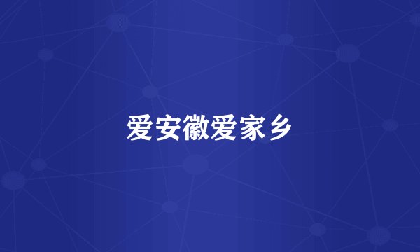 爱安徽爱家乡