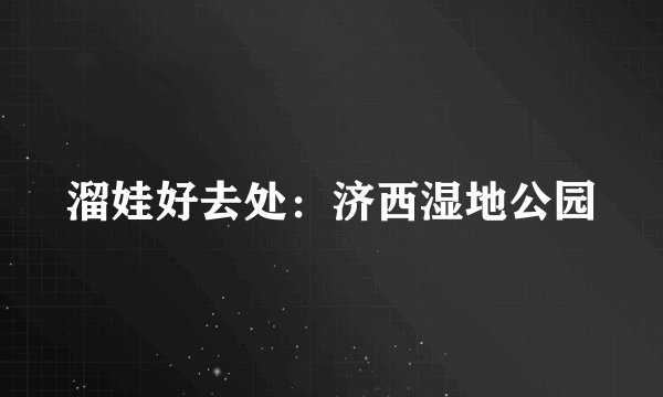 溜娃好去处：济西湿地公园