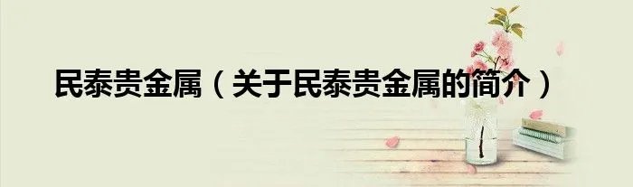 民泰贵金属（关于民泰贵金属的简介）