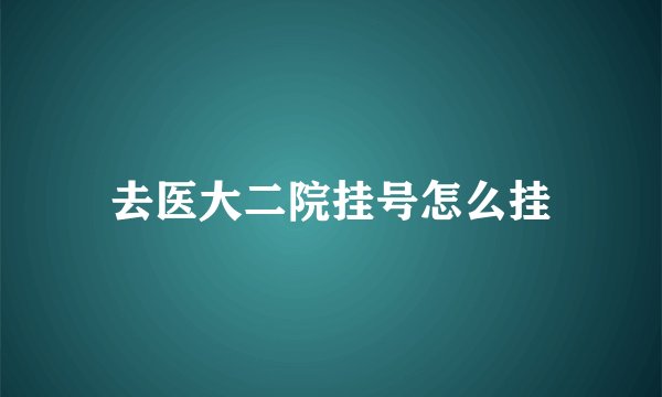 去医大二院挂号怎么挂