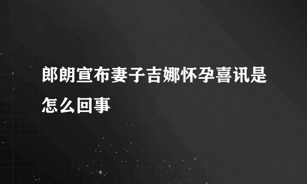 郎朗宣布妻子吉娜怀孕喜讯是怎么回事