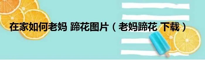 在家如何老妈 蹄花图片(老妈蹄花 下载)