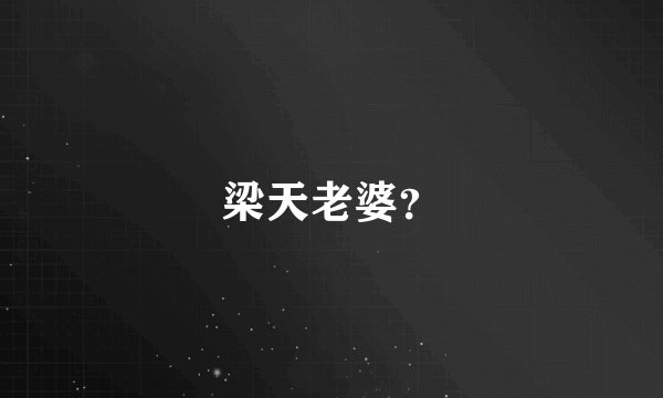 梁天老婆？