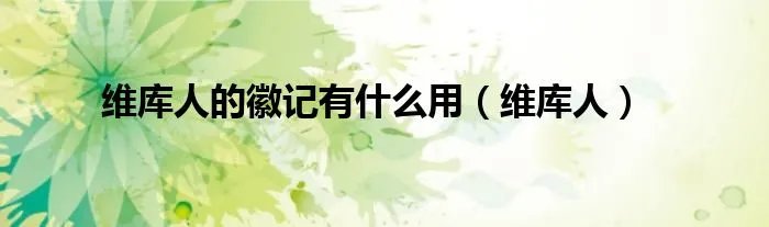 维库人的徽记有什么用（维库人）