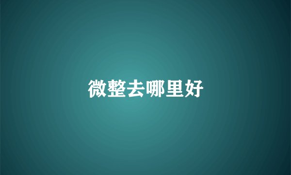 微整去哪里好