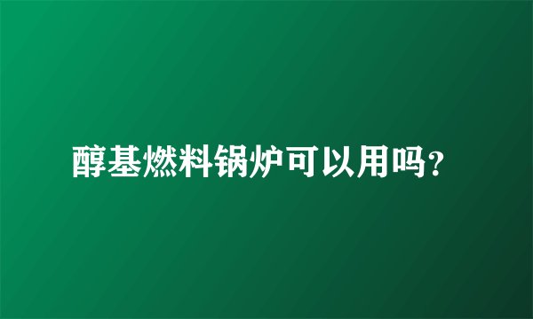 醇基燃料锅炉可以用吗？